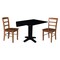 International Concepts 36 in. Solid Wood Square Dual Drop Leaf Dining Table with 2 Chairs in Black/Distressed Oak K46-36SDP-C42-2-2 - alternate 3
